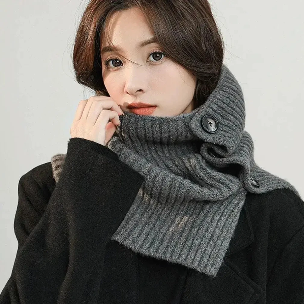 Knitted Fake Collar Scarf Women Warm Turtleneck Neck Warmer Detachable Winter Windproof Scarf