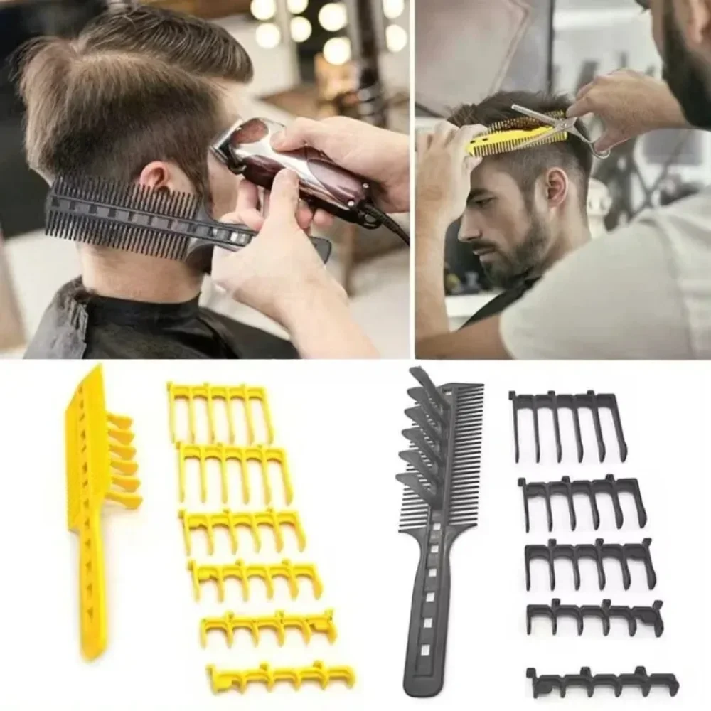 

Scissor Clipper Over Comb with Neck shaving tempalte Hair Cutting Tool Barber Haircutting Comb Set Barber Accessories