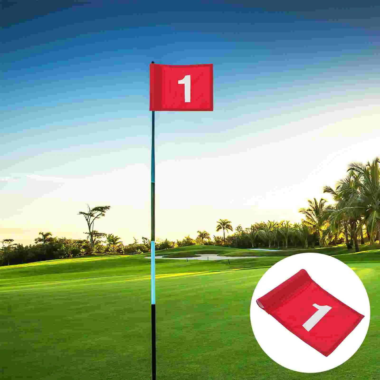 Golf Golfing Court Practicing Supplies Number Emblems Golfs Flags Lawn Nylon Accessory Cart Accessories