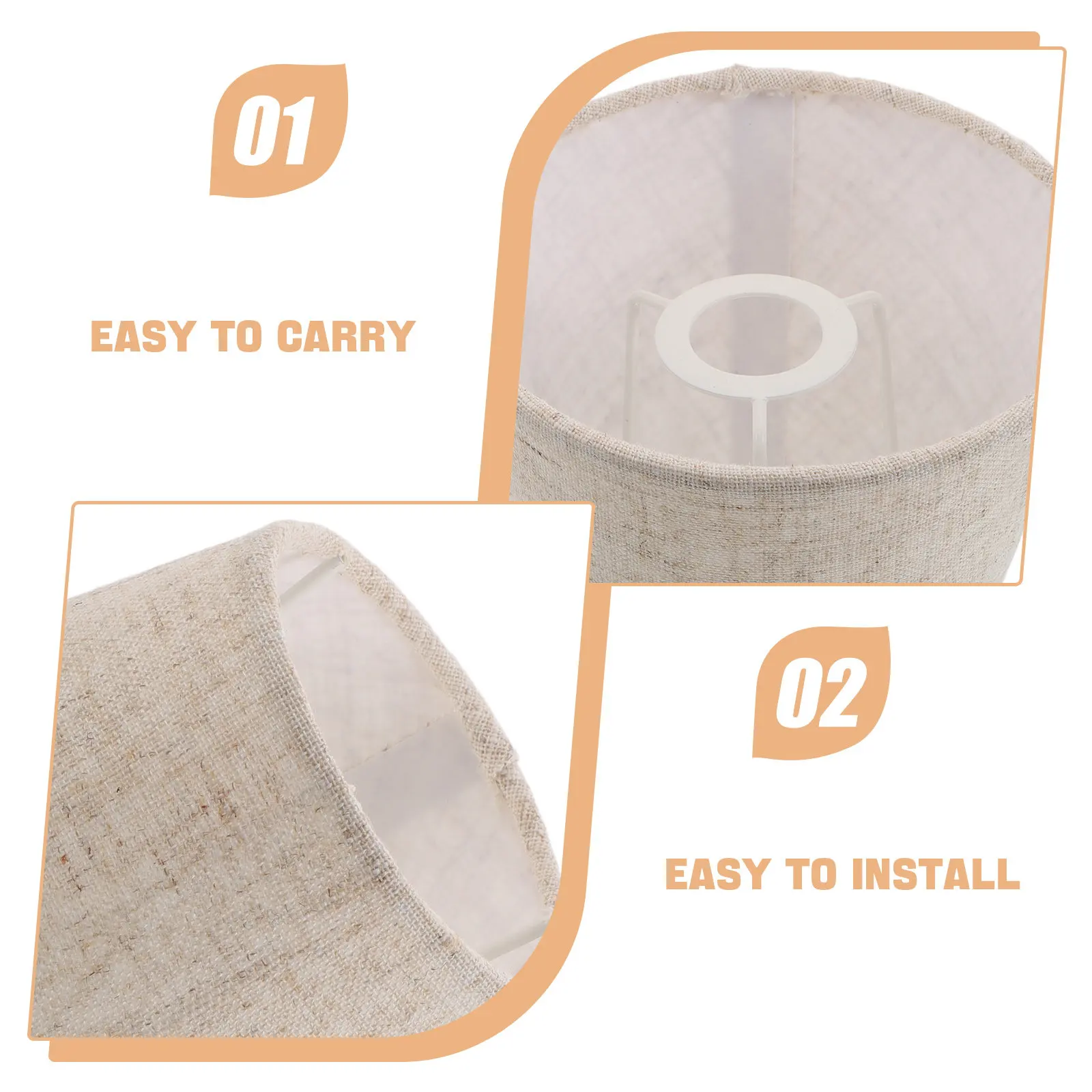 Cone Faux Linen Lampshade Beige Small Fabric Lamp Shade Replacement for Bedside Pendant Light