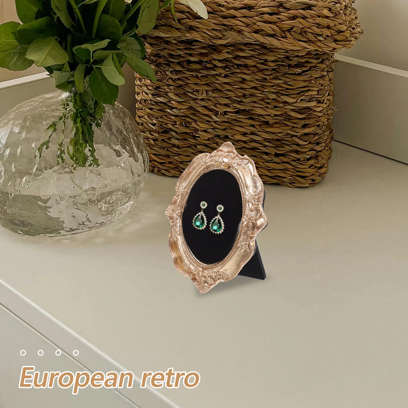 

Миниатюрные винтажные фоторамки-подставки для украшений, ретро-европейские маленькие фоторамки из смолы, держатели для маникюра, декор для дома