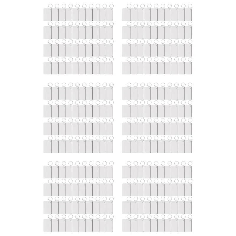 240 Pack Sublimation Keychain Blank Double Sided Heat Transfer Blank MDF Blank Board Key Ring Blank Sublimation DIY Eco-Friendly