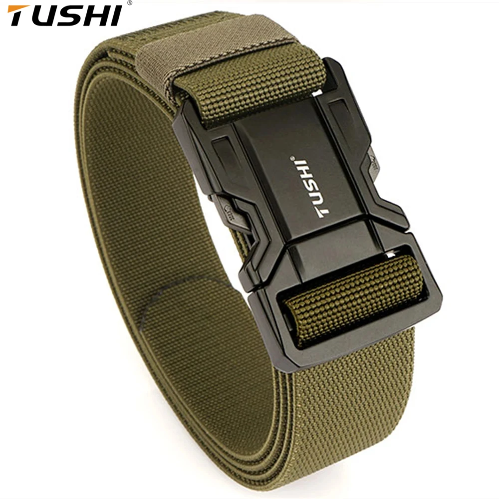 

TUSHI Brand 3.8cm wide alloy multifunctional training waist belt elastic nylon tactical pants belt CS workwear belt sports