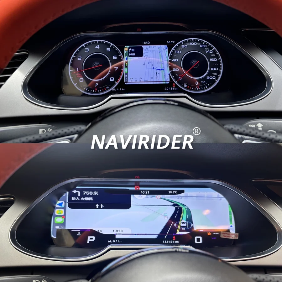 Für Audi A5 2008-2016 12 Zoll Virtuelles Cockpit Digitales LCD-Instrumentencluster Tachometer Armaturenbrett-Bildschirm Plug-and-Play