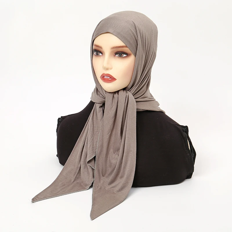 

Wholesale Ramadan Plain Triangle Scarf Solid Modal Jersey Hijab Elasticity Muslim Shawls Scarf Cotton Islam Shawls and Wraps