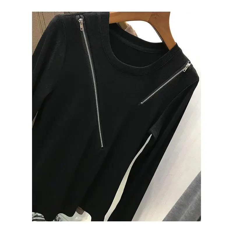 Maglione ort lavorato a maglia da donna Jaet doppia cerniera accogliente pullover caldo autunno Faion Design Thi Yarn Cardigan aperto sul davanti Sle