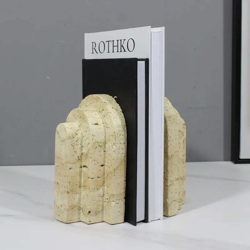 

Simple and modern creative travertine cascading book files, book rests, living room bookcases, office desktop soft