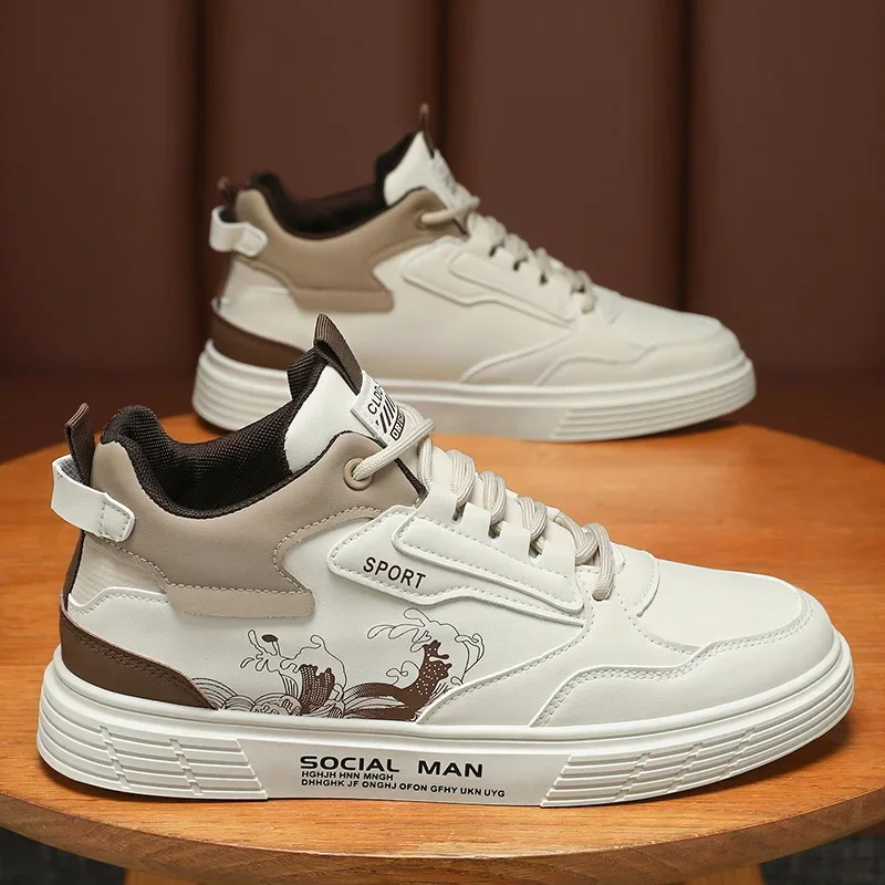 청년 학생용 캐주얼 신발, 편안한 플랫 앵클 부츠, 스케이트보드 스니커즈, 하이탑 패션  Best5