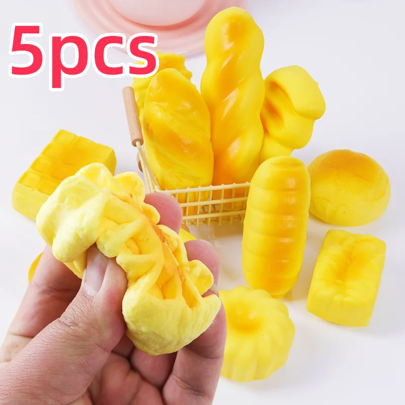 1/3/5pcs New Bread Fidget Toys Finger Sucking Small bread Toy Decompression Stress Anxiety Relief Game Squeeze Prank Toy Gift