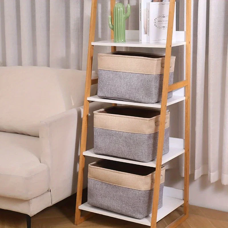 Contenedores de almacenamiento de lona plegables con asas, almacenamiento de regalos de Navidad y Halloween, caja de almacenamiento de gabinete, cesta de almacenamiento obligatoria