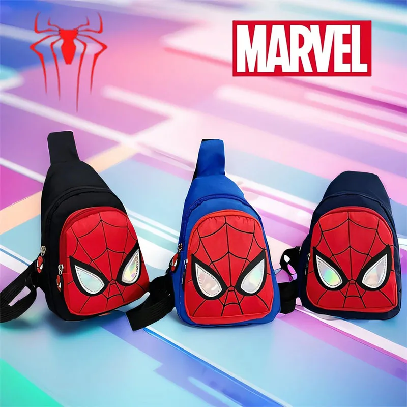 Spiderman Chest Bag Spider Man Crossbody Bag Spider-Man Coin Purse Kid Travel Storage Pouch Anime Toy Backpack Boy Shoulder Bag