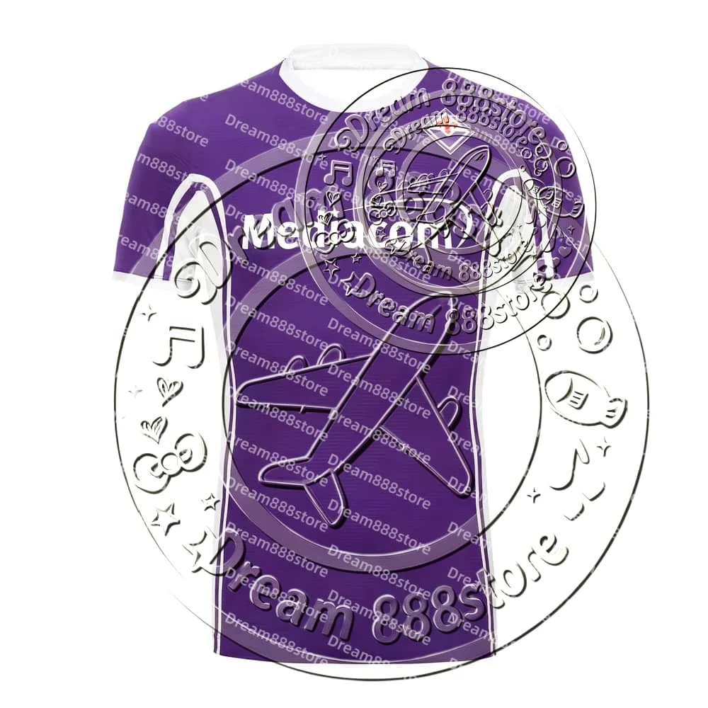 2026 Fiorentina Heimtrikot Herren Kurzarm Lila Weiß Fußballtrikot Atmungsaktives Sport-Trainings-Fan-Match-Oberteil