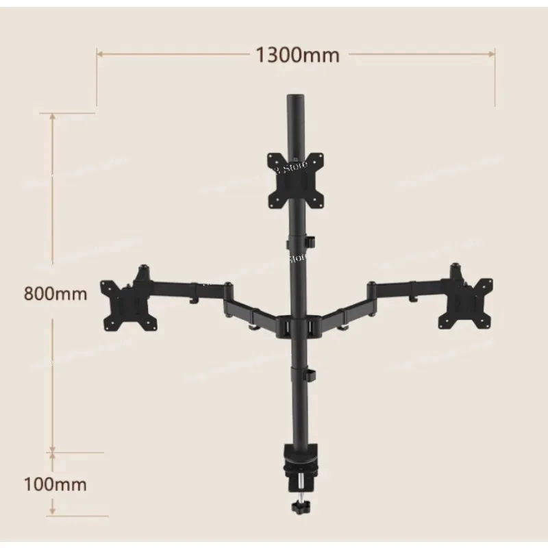 Universal display splicing 3+1 four-screen mounting base for desktop multi-screen rotating stand
