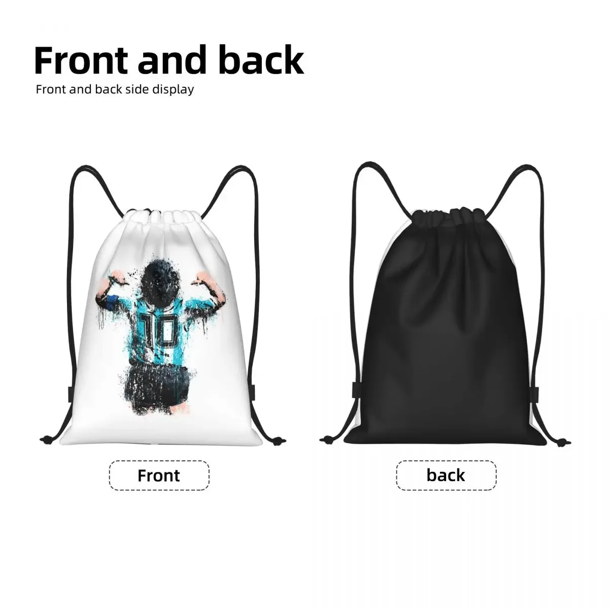 Custom Maradonas Drawstring Bags Men Women Foldable Gym Sports Sackpack Argentina Soccer Legend 10 Shopping Backpacks