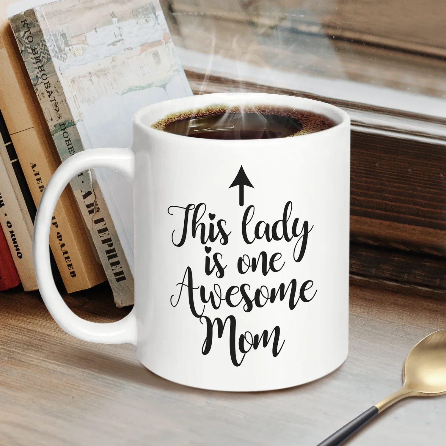 One Awesome Mom Coffee Mug,320ml Ceramic Mug,Unique Mom Gifts from Daughter Son, Cool Bday Present Idea for New Mom, Wife, Her