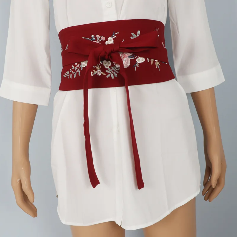 Japanese Kimono Embroidery Waistband Traditional Hanfu Retro Dress Belt Yukata Bathrobe Girdle Ancient Accessories Bandage