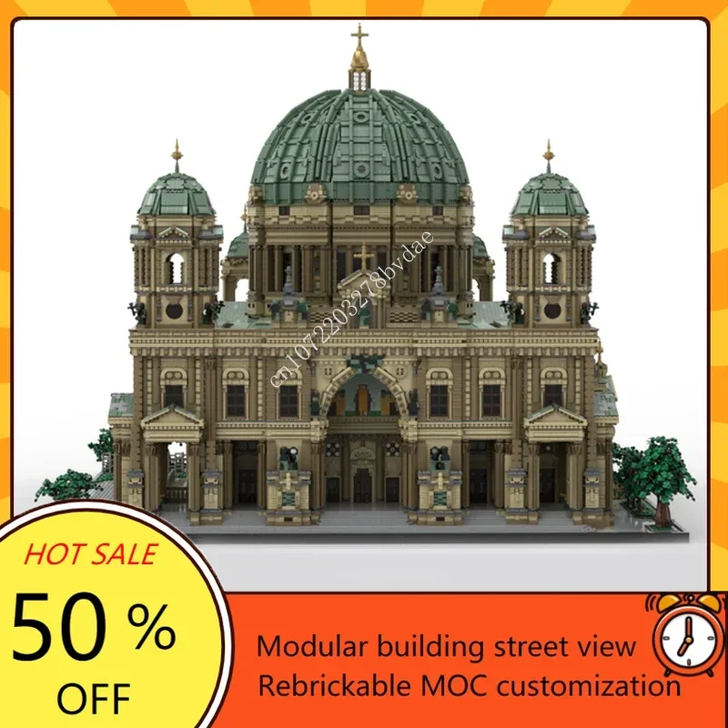 71407PCS Berlin Cathedral Modular MOC Creative street view Model Building Blocks Architecture Education Assembly Model Toys Gift