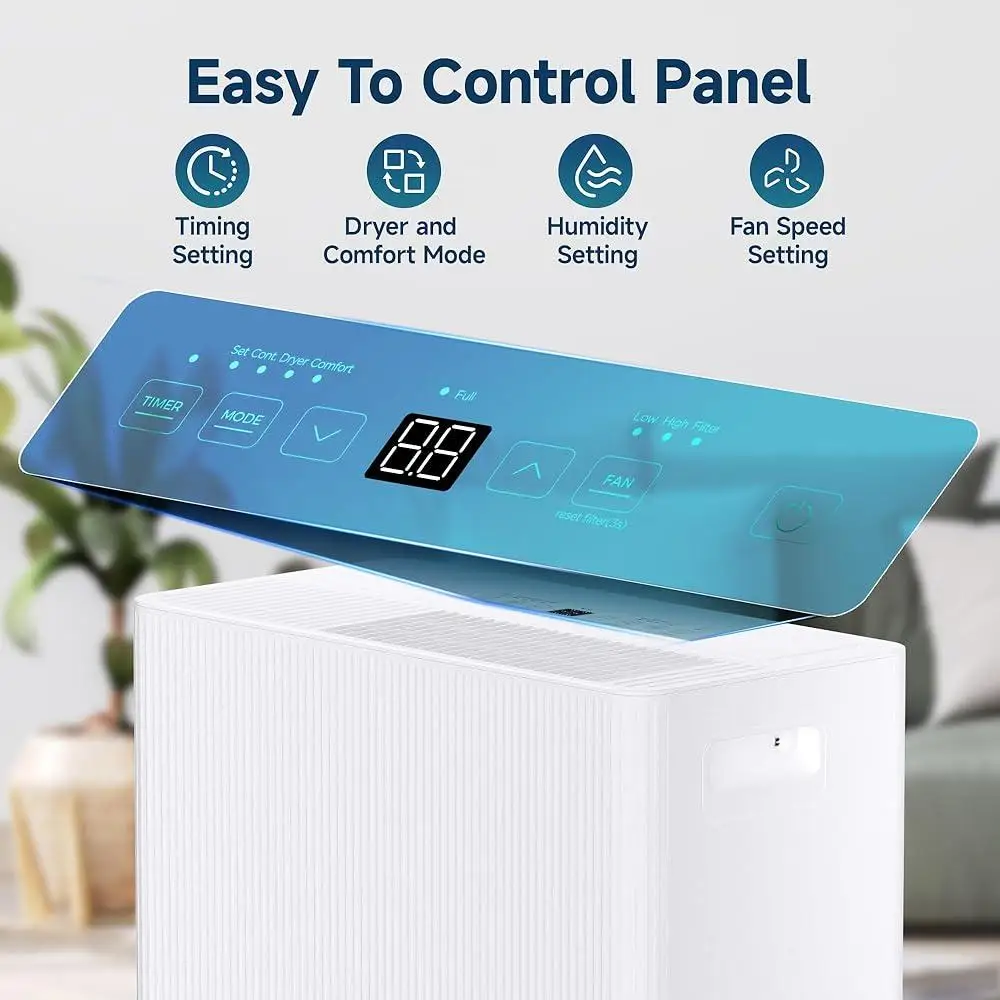 배수 호스가 있는 35파인트 제습기 가정 및 지하실 3000평방피트 자동 타이머 다기능 지능형 건조 모드