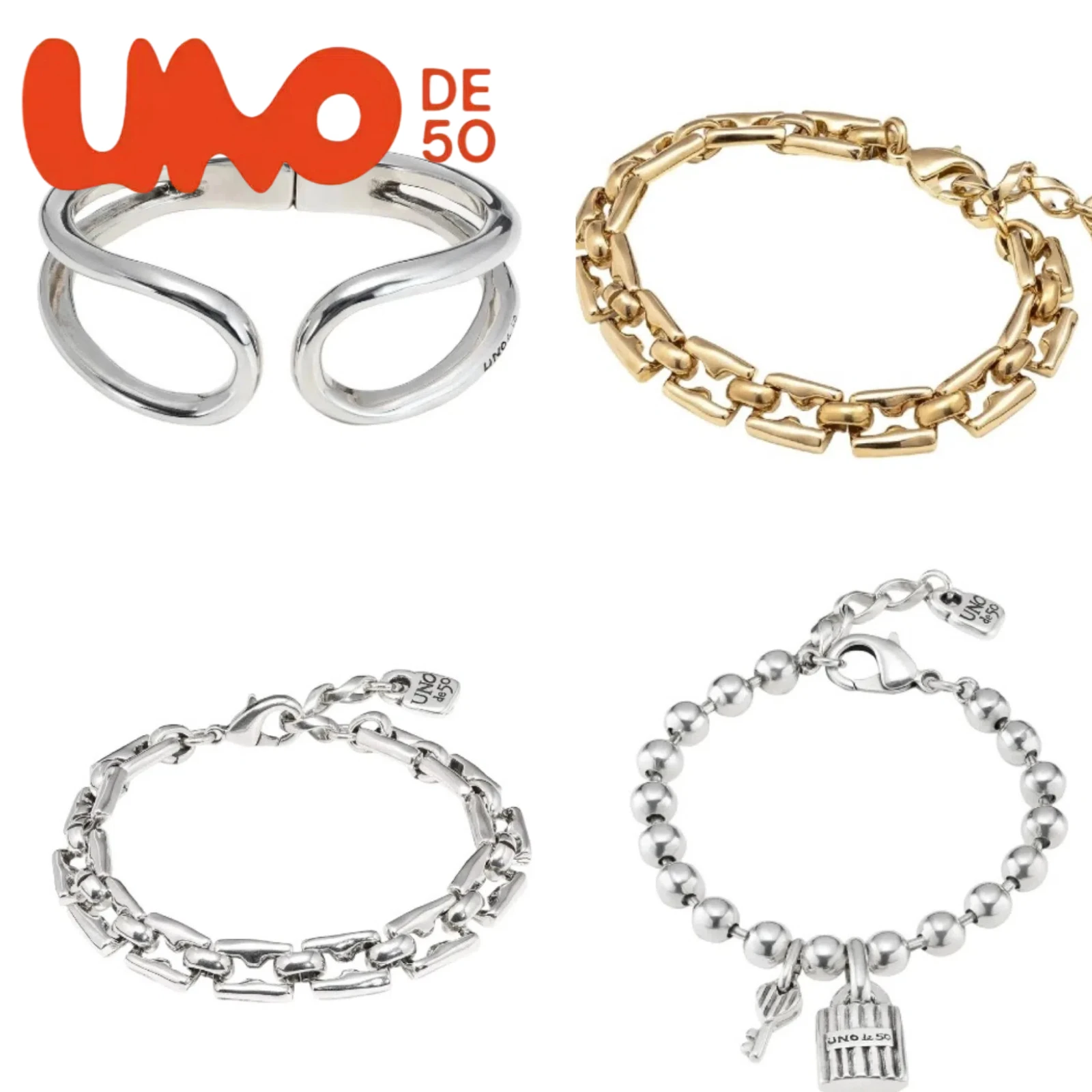 

UNOde50 Silver & 18K Gold Bracelet - Luxury Fashion Jewelry, Elevate Your Elegance with Discount Price