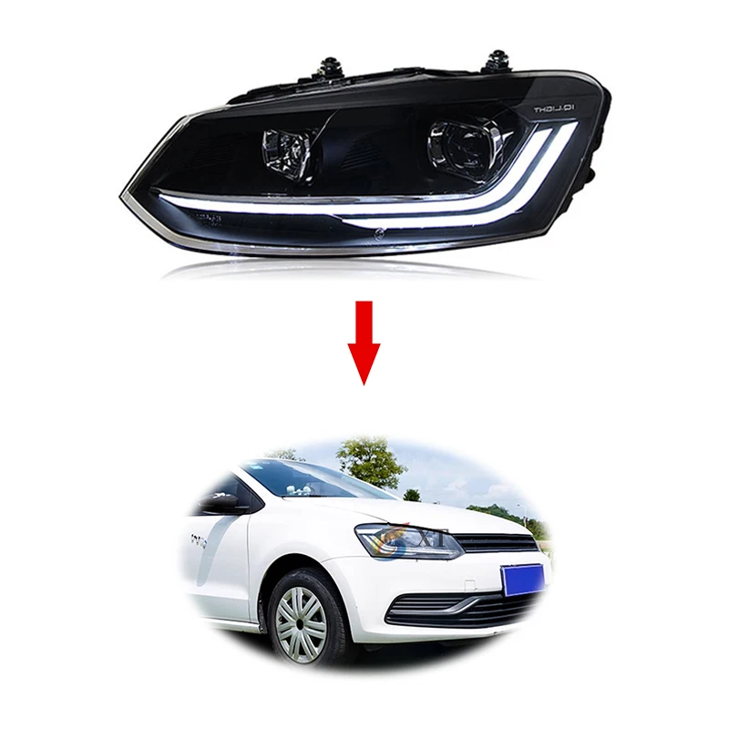 

XT Upgrade for Volkswagen VW Polo 2011-2018 Car Accessories HID Xenon Headlight LED DRL Headlamp Head Lamp Assembly