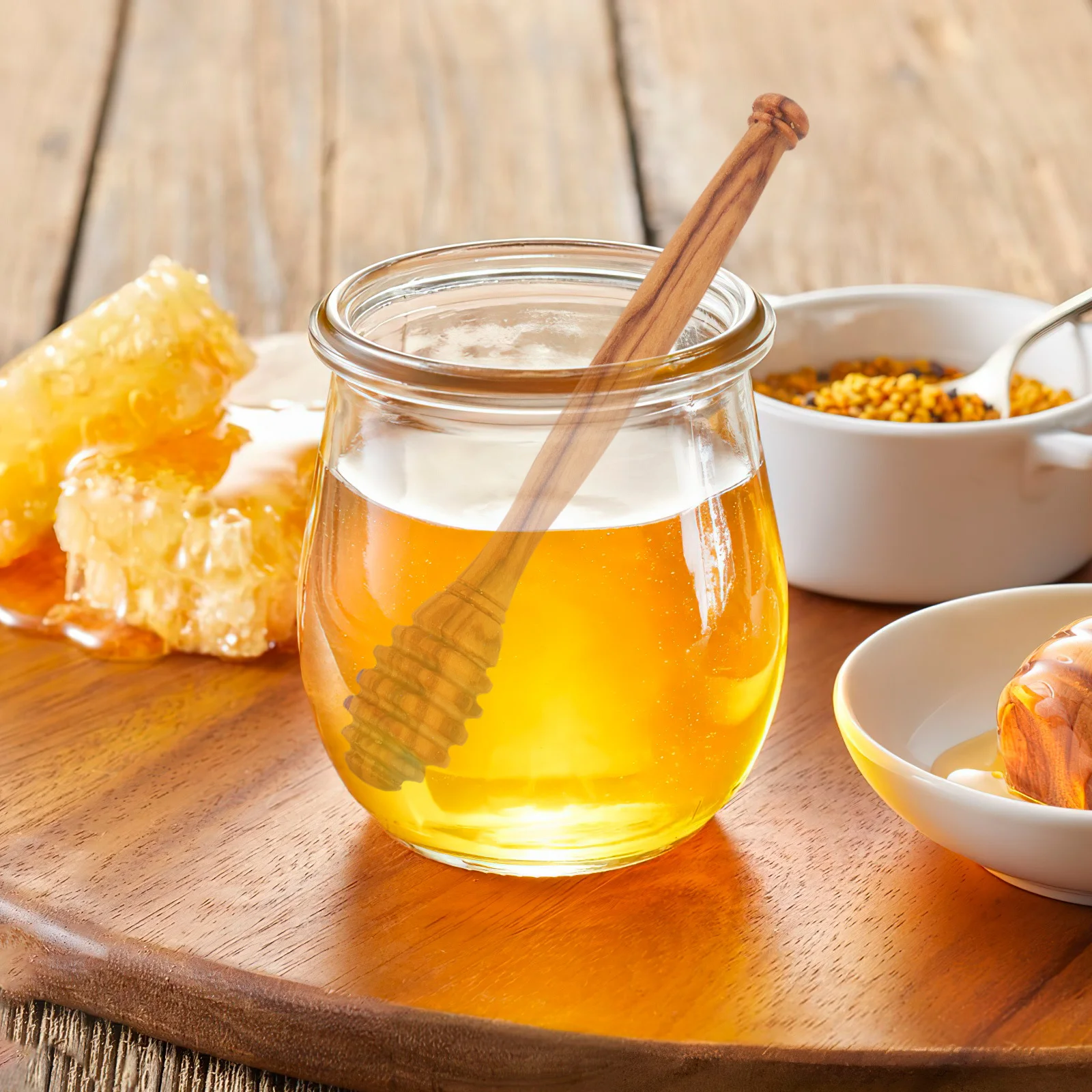 

Hand Polished Olive Wood Honey Stirrer Spoon Honeycomb Dipper Sticks Jam Stirrer Syrup Mixing Wand Elegant Kitchen Accessory