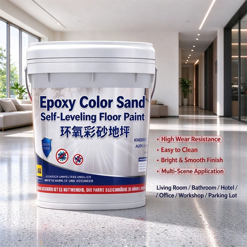 500g/1000g Epoxy Colored Sand Self Leveling Floor Paint Marble Anti Slip Wear Resistant Cement Coating Home Indoor Outdoor