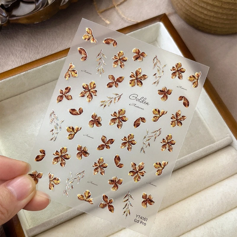 1 قطعة احباط تنقش مسمار الشيطان زهرة صائق السائل الأزهار ورقة لاصق دعم مسمار الفن ملصق مناسبة لأي شكل مسمار #3