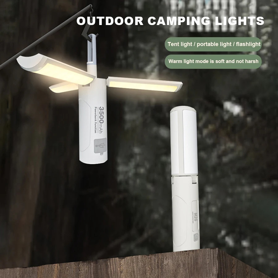 3500mAh Multifunctional Outdoor Lighting Lamp 180 ° Folding Camping Lamp Magnetic Emergency Work Light Handheld Flashlight