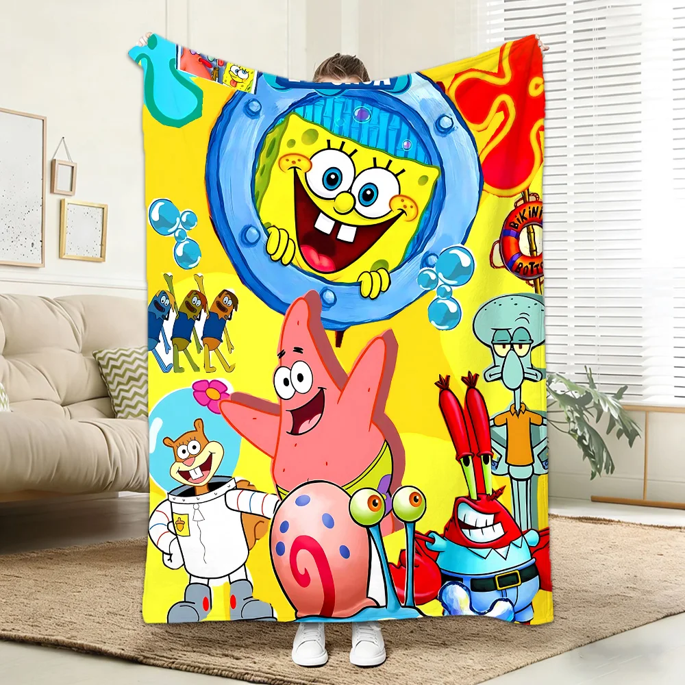 Überwurfdecken für Betten Kawaii S-Spongebob Ganzjahresdecke Tagesdecke auf dem Bett Tagesdecken und Bettdecken Camping Anime Sofa Nickerchen