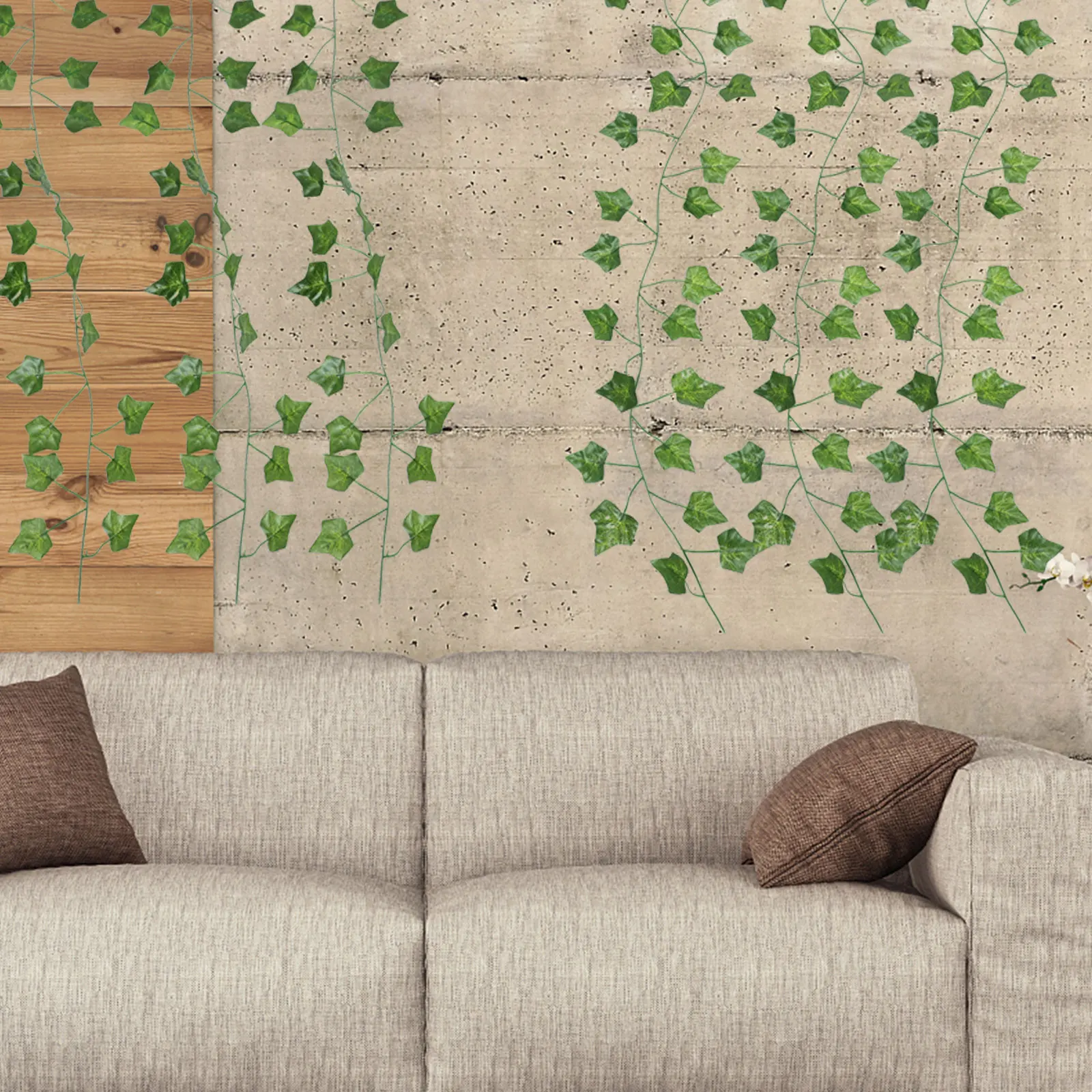 

12 Pcs Artificial Rattan Leaves Wall Vine Decor Indoor Hanging Plastic Sweet PotatoArtificial Plant Rattan Simulation