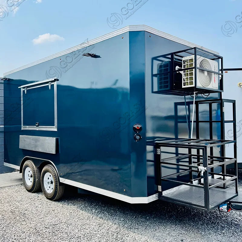 Compact Mobile Kitchen Trailer for Noodles and Stir Fry Quick Service Setup