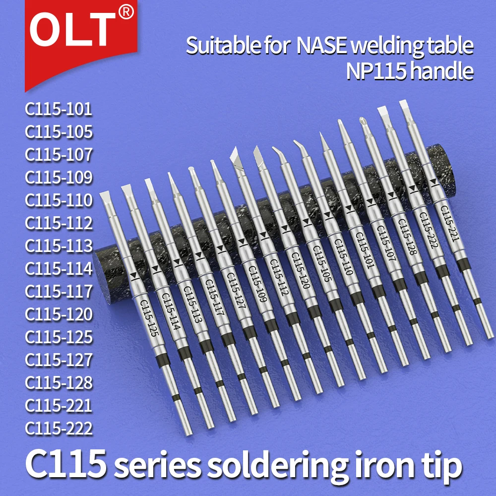 C115 Soldering Iron Tip C115-128 222 221 113 114 117 120 125 112 105 for JBC NT115 Soldering Station Replacement Heating Core