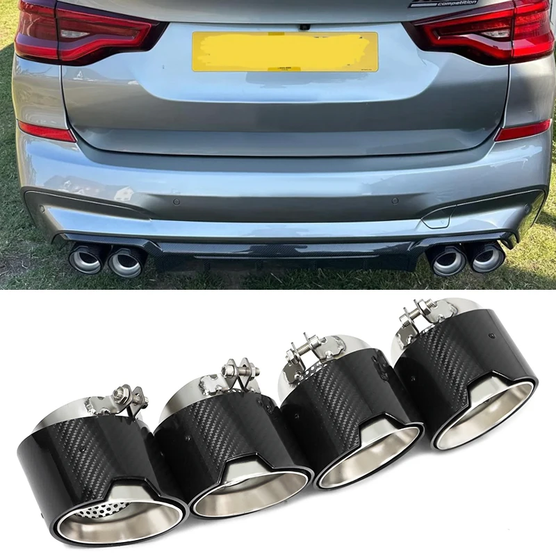 4 יח'\חבילה מכונית פליטה קצה עבור bmw x3m f97 f9m ביצועים F998 מ 'ביצועים סיבי פחמן פליטה צינור צינור צינור