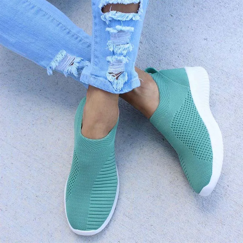 Baskets respirantes à enfiler pour femmes, chaussures de sport pour femmes, chaussures plates pour dames, baskets à la mode, nouveau, 2024
