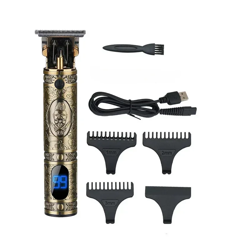 RESUXI JM-700AL Professional Hair Clippers LCD Digital Display Metal Body Retro Styling Oil Head Engraving Hair Trimmer for Men image 2