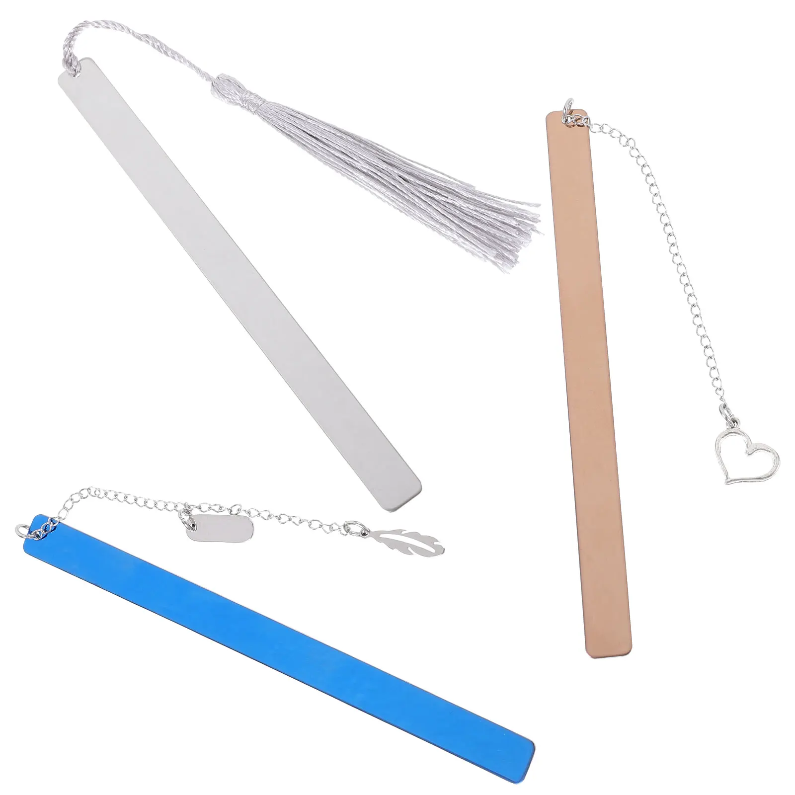 

3pcs Stainless Steel Bookmark Double Sided Waterproof Tear Resistant Book Page Mark Notepad Marker Retro Bookmarks Bible Marks