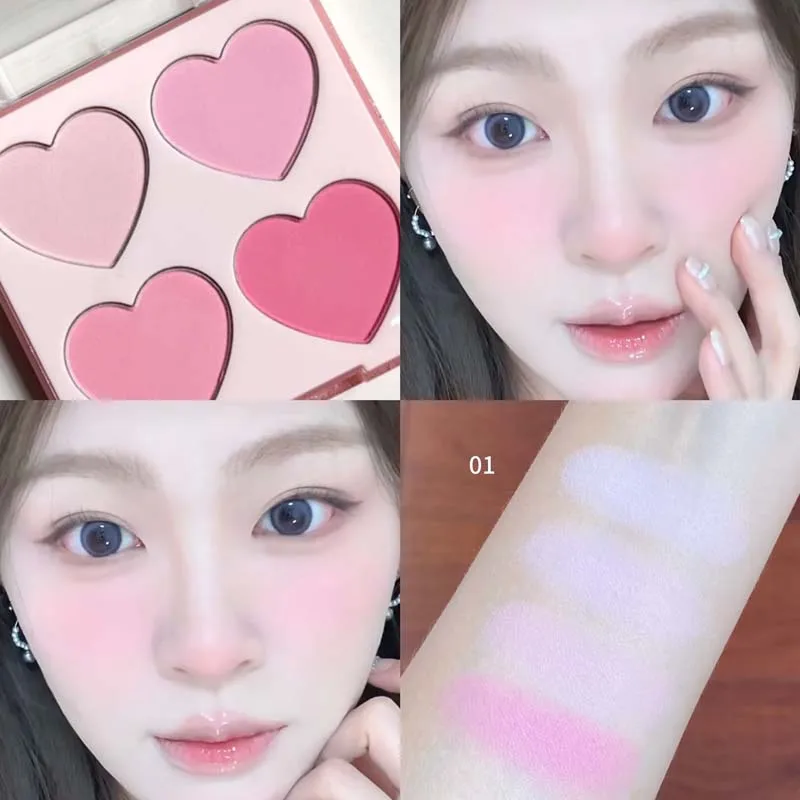 Herorange Four-Color Blush Smooth Powder Universal Shades Elegant Daily Makeup