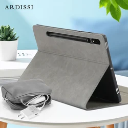 ARDISSI-Étui pour tablette Samsung Galaxy Tab S8 Plus S7 FE Dock LITE, housse de livre en microcarence PU