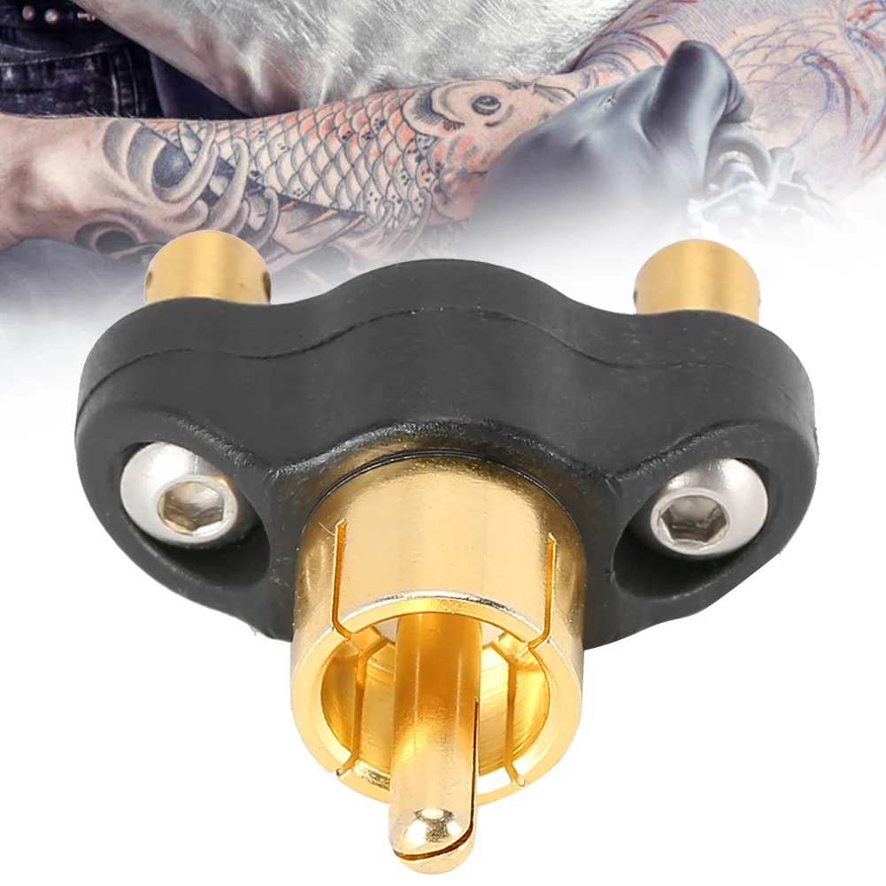 1PCS Professional  Alloy Tattoo Machine Conversion Head RCA Interface Clip Cord Cable Converter Tattoo Gun Power Supply Tattoos