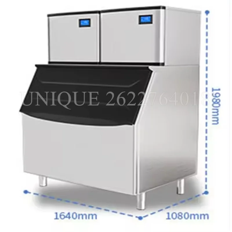 Máquina de gelo comercial refrigerada a ar Grande saída diária Loja de chá de leite KTV Ice Cube Making Machine Venda quente, por atacado, 900 a 1300kg