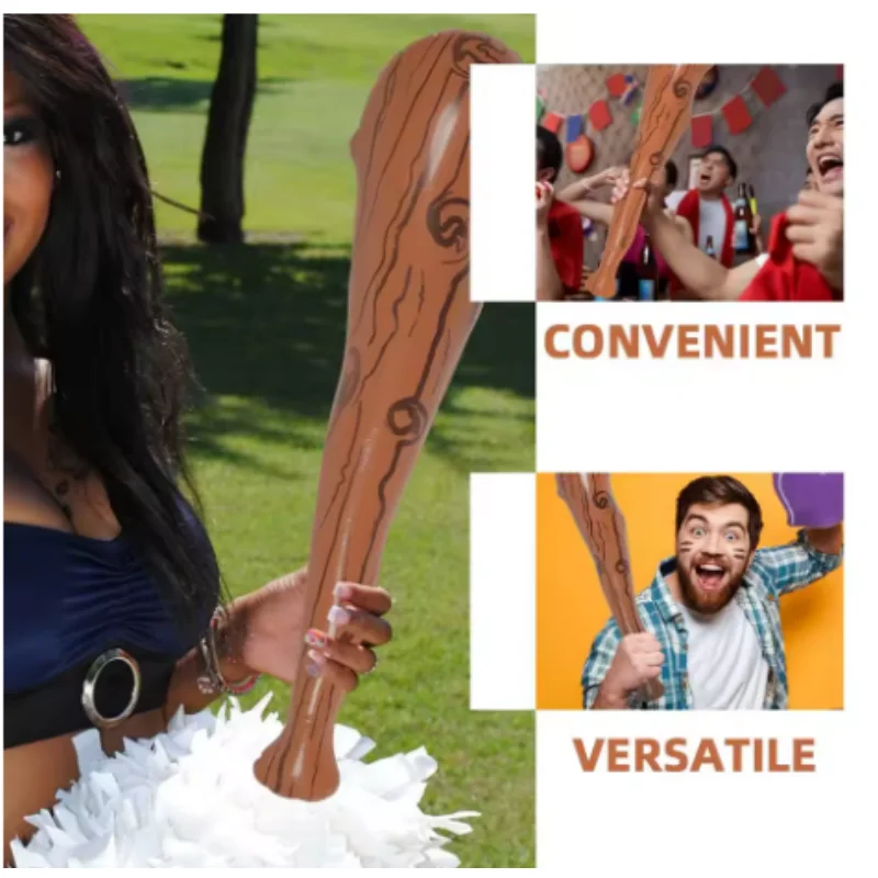 Bastão de beisebol inflável 90cm, madeira falsa, pvc, suprimentos para festa esportiva, bastões de torcendo reutilizáveis, decorações para meninos, presentes de brinquedo