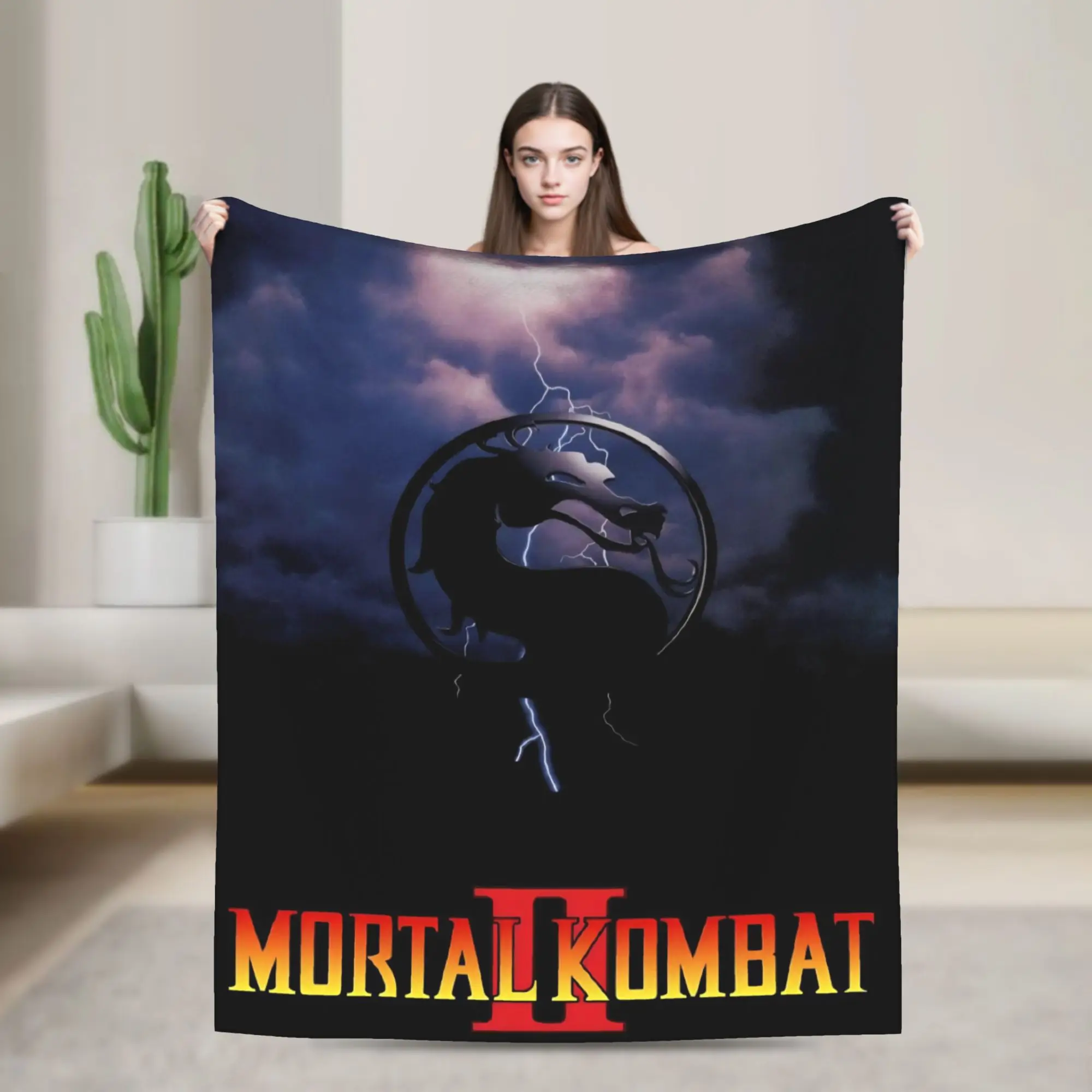 Super Soft Mortal Kombat II Moive 2026 Throw Blanket Premium Flannel Fleece Lightweight  Bed Blanket Cozy Fluffy Blankets