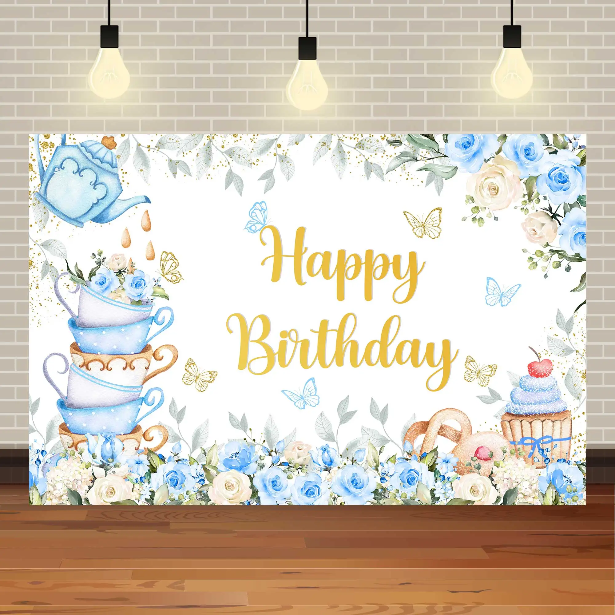 Happy Colour Alice in Wonderland Theme Birthday Backdrop for Girls Princess Party Photography Fairy Tale Scene Decoration