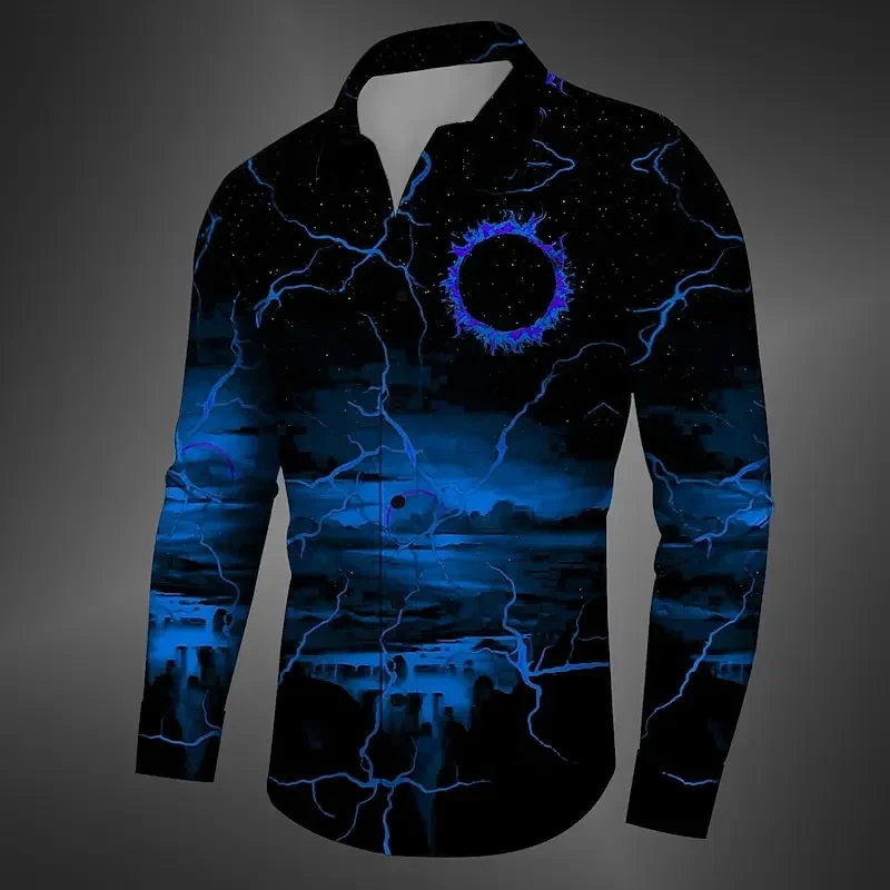 Men's Simple Dark Fission Pattern 3D Printed Tops Casual Contrasting Color Series Casual Vacation Outdoor Street Large Size Tops