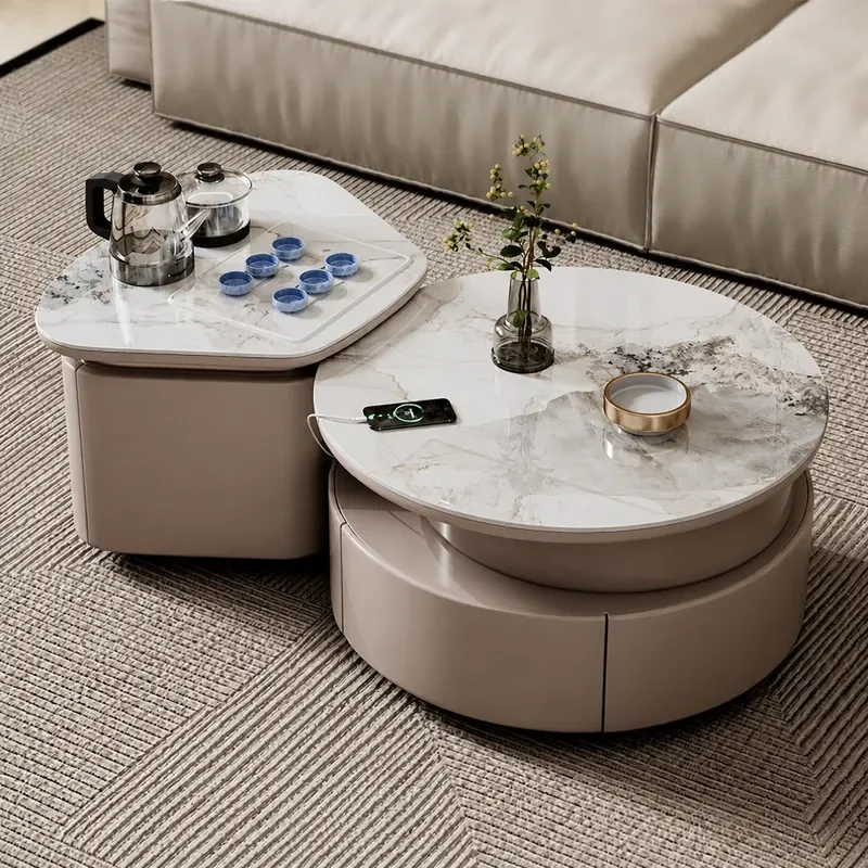 Modern Simple Rock Slab Coffee Table for Living Room Small Apartment Multi Functional Light Luxury Kung Fu Tea Table Size