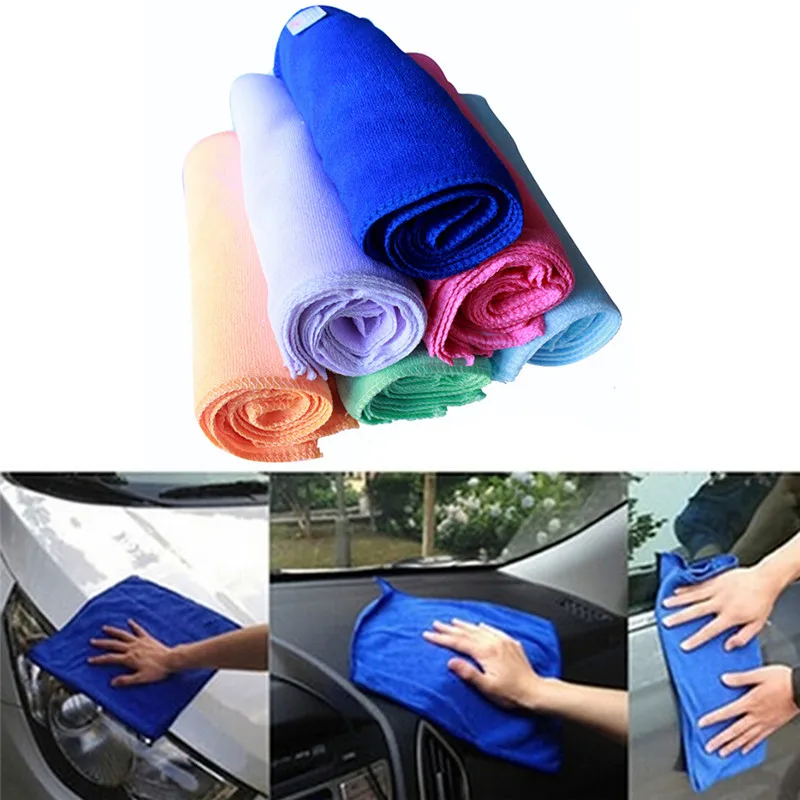 

10Pcs 25cm*25cm Car Washing Microfiber Square Towel Dust Cleaning Soft Absorbent Cloth for Home Kitchen