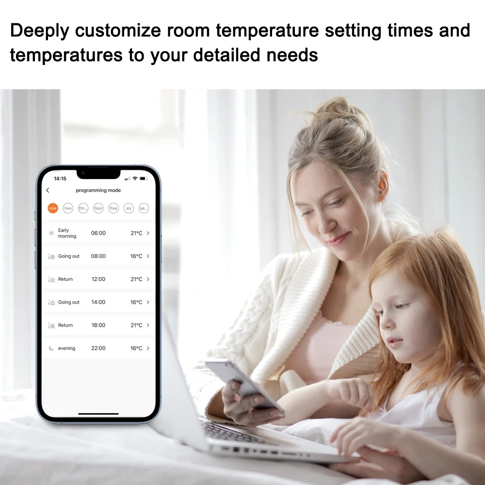Tuya Zigbee Thermostatic Radiator Valves Intelligent Wireless Mobilephone App Control Home Heating Thermostat Temperature Contro