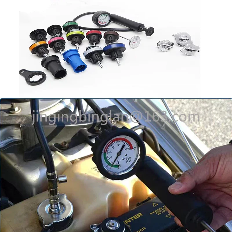 18pcs new automatic maintenance pressure gauge kit pressure gauge, radiator leak detectorcar cooling system tester