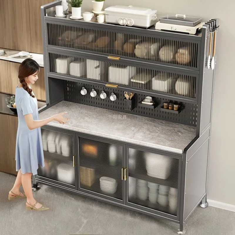 Extra Thick Slate Kitchen Storage Cabinet Multi Layer Sideboard Shelf Baby Feeding Table Organizer