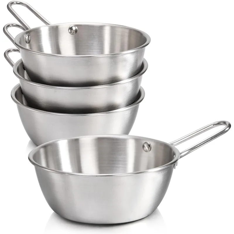 Makgeolli Bowls, Deep Round Bowl with Single Handle,Korean Wine Bowls Stackable Design Camping Bowls for Picnic Hiking